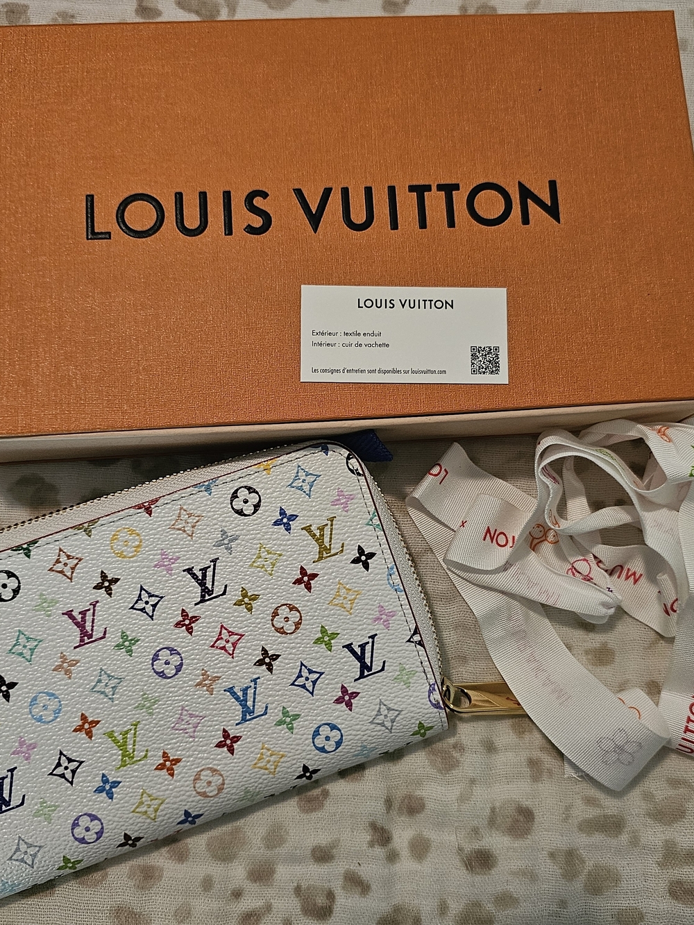 Louis Vuitton White Multicolor Monogram Zip Wallet M13922 LVxTM